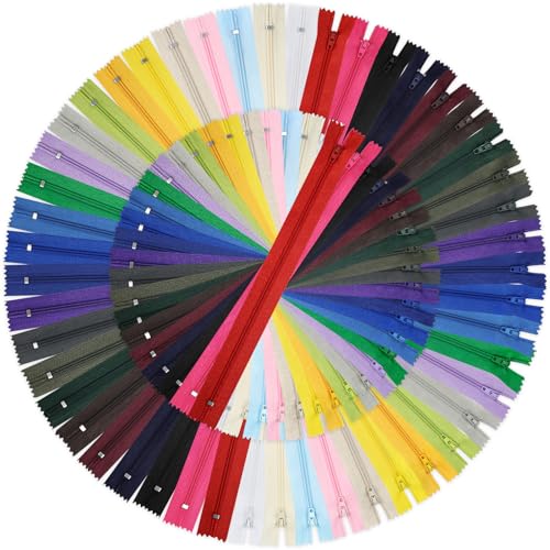 Image of Zippers for Sewing, DOITEM Nylon Coil Zippers, 48 pcs 20 cm /8 Inch and 40 cm /16 Inch Multicolor Nylon Coil Zips for Sewing and Crafts 24 Colors