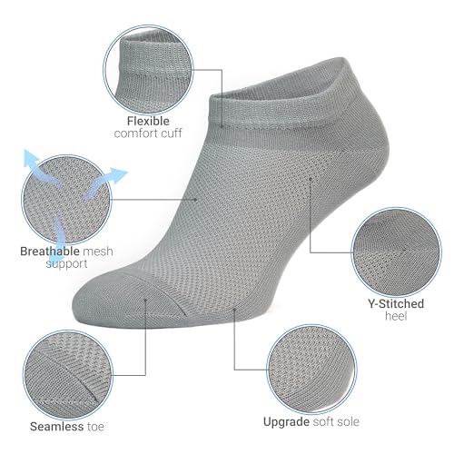 Image of Duna Ankle Socks for Womens - Ultra Thin Breathable Cotton Sport Socks - Athletic, Running, Low Cut, No Show (4 and 6 pairs)