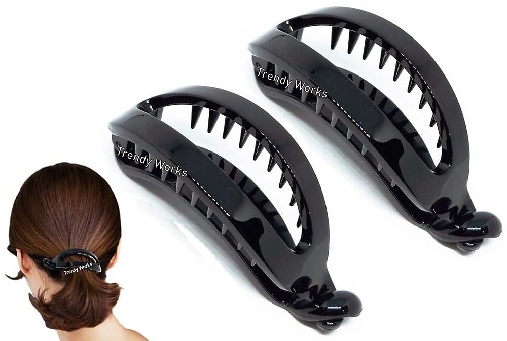 Trendy Works 2 Pieces Ponytail Hair Clips Back Clips Hair Accessories for Women Girls (Black) (B09Y3JXBZJ) Amazon Price History, Amazon Price Tracker