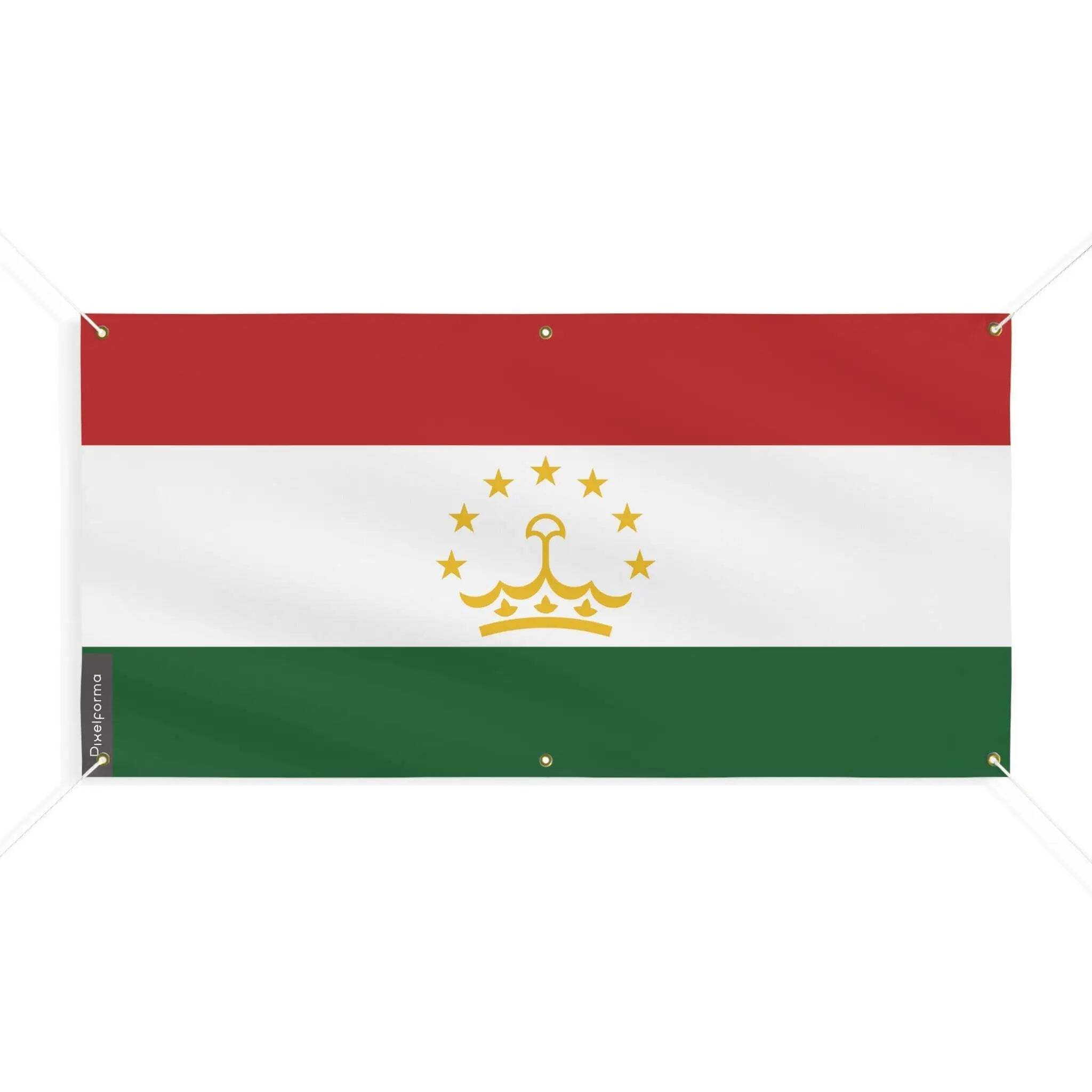 Drapeau Tadjikistan grand format pavillon extérieur 200x400cm 6 oeillets de fixation - 4