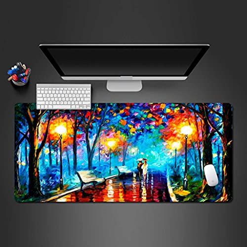 Tapis de souris de jeu XXL grand format paysage 3D avec base antidérapante