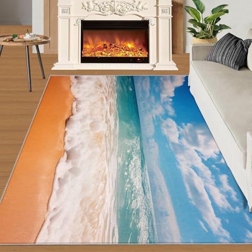 Tapete decorativo rectangular 3x5 ft microfibra antideslizante