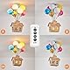 BOBOPAI Kinderzimmer Deckenleuchte Mit Fernbedienung, LED Holz Kinder Pendelleuchte, Runden Glas Ballon Lampe, Modern Cartoon Hängelampe Für Junge Mädche Schlafzimmer, Babyzimmer (E27 Glühbirne*9)