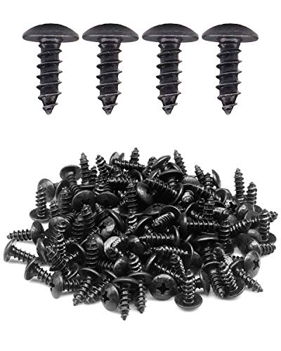100 tornillos IMSCREWS autorroscantes para madera #8 x 1/2 pulg con cabeza truss Phillips y recubrimiento de óxido negro miniatura 1