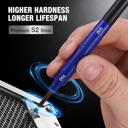 WORKPRO 6-delige precisie-schroevendraaierset, 12 maten, dubbelzijdig, kleine schroevendraaiers met Phillips, sleuf, vijfalobe en torx-tips, mini-schroevendraaier voor brillen, horloges, computers en - Afbeelding 6