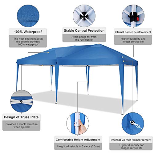 cobizi 3 x 6 m paviljoen, outdoor vouwpaviljoen, zware belasting, passerdichte vouwtent, met 6 zijwanden voor feestjes… - Image 6