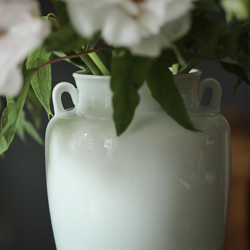 Wazon Retro prosta niebiesko-biała porcelana podwójne ucho słoik na kwiaty wazon strona główna salon kompozycja kwiatowa stół naczynie na kwiaty Dekoracje domu