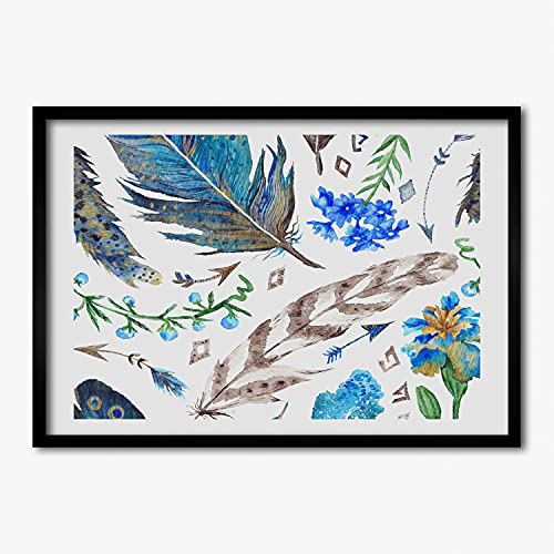 Cadre en bois moderne 70x50 cm avec peinture décorative de haute finition