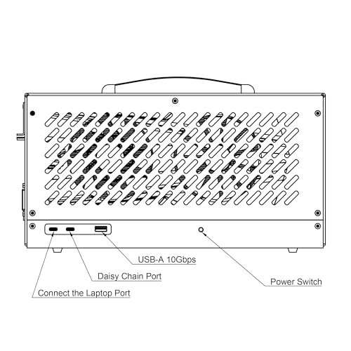 5.5L 外付けGPU(eGPU) Thunderbolt 3/4 接続、小型USB4 40Gbps外部GPUドックステーション、600W PSU、フルアルミニウムシャーシ、NVIDIA/AMD PCIeサポート、PD 85W充電サポート、デイジーチェーン