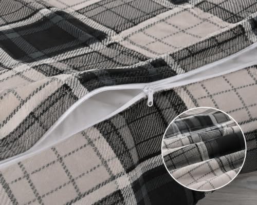 Image of Super Premium Quilt Cover Double Bed with Zipper Blanket Cover /rajai Cover /Comforter Cover /Duvet Cover King Size Soft Cotton Skin Friendly Stuff 90x100 Inches, Charcoal Grey Black | TC - 300