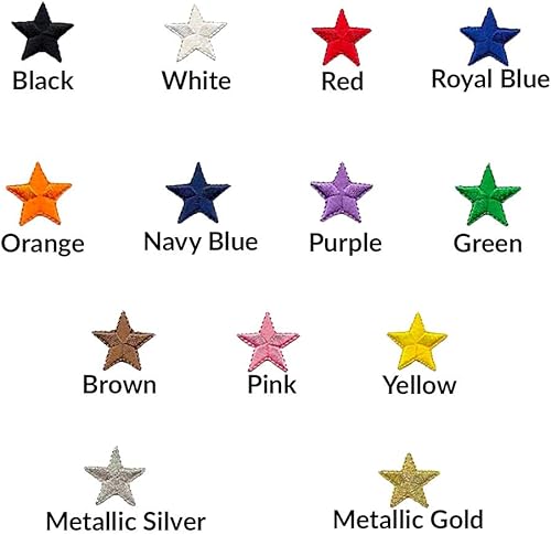 Miniatura 6 de Laughing Lizards Parches bordados con estrellas para planchar para ropa, chaquetas, mochilas y decoraciones (plata, 1 pulgada)