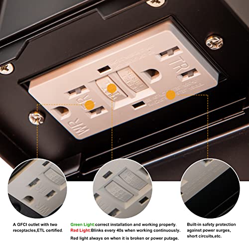 C Cattleya Bathroom Vanity Light Fixture With Gfci Outlets Indoor 2-Light Black Wall Sconce Light Wall Mounted Lamp With Cylinder Glass For Bathroom Bedside Living Room #TOP3