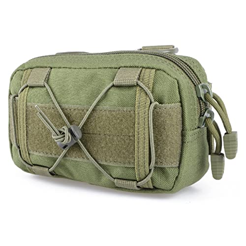 TRIWONDER Bolsa de Cintura Molle Riñonera Táctica Multifuncional Impermeable Bolsillo Hombre para Caza Camping Senderismo (Verde - B - 1 pcs)