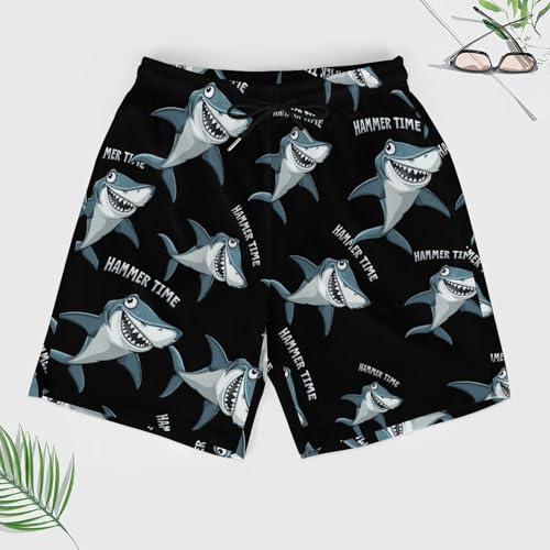 Hammer Time Hammerhead Shark Mens Swim Trunks Quick Dry Beach Board Shorts with Pockets4
