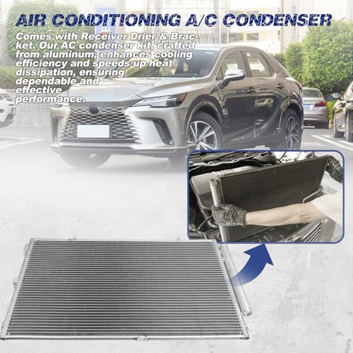 Image of Air Conditioning A /C Condenser Compatible with Lexus RX300 1999-2003 V6 3.0L # 4988, CN4988PFC, 8845048010