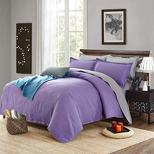 CWZZWS Cubierta de edredón de Cama Doble Cubierta de colchas 4 Piezas Twin Doble Reina de Reina Cubierta de Colcha de Colcha Plana Color sólido Color sólido 4 Piezas (Gemelo)
