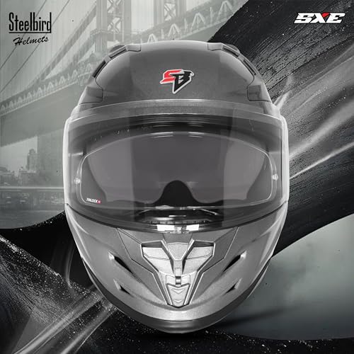 Image of Steelbird SBH-61 SXE Pinlock ISI and Dot Certified Full Face Helmet for Men and Women with Inner Silver Sunshield
