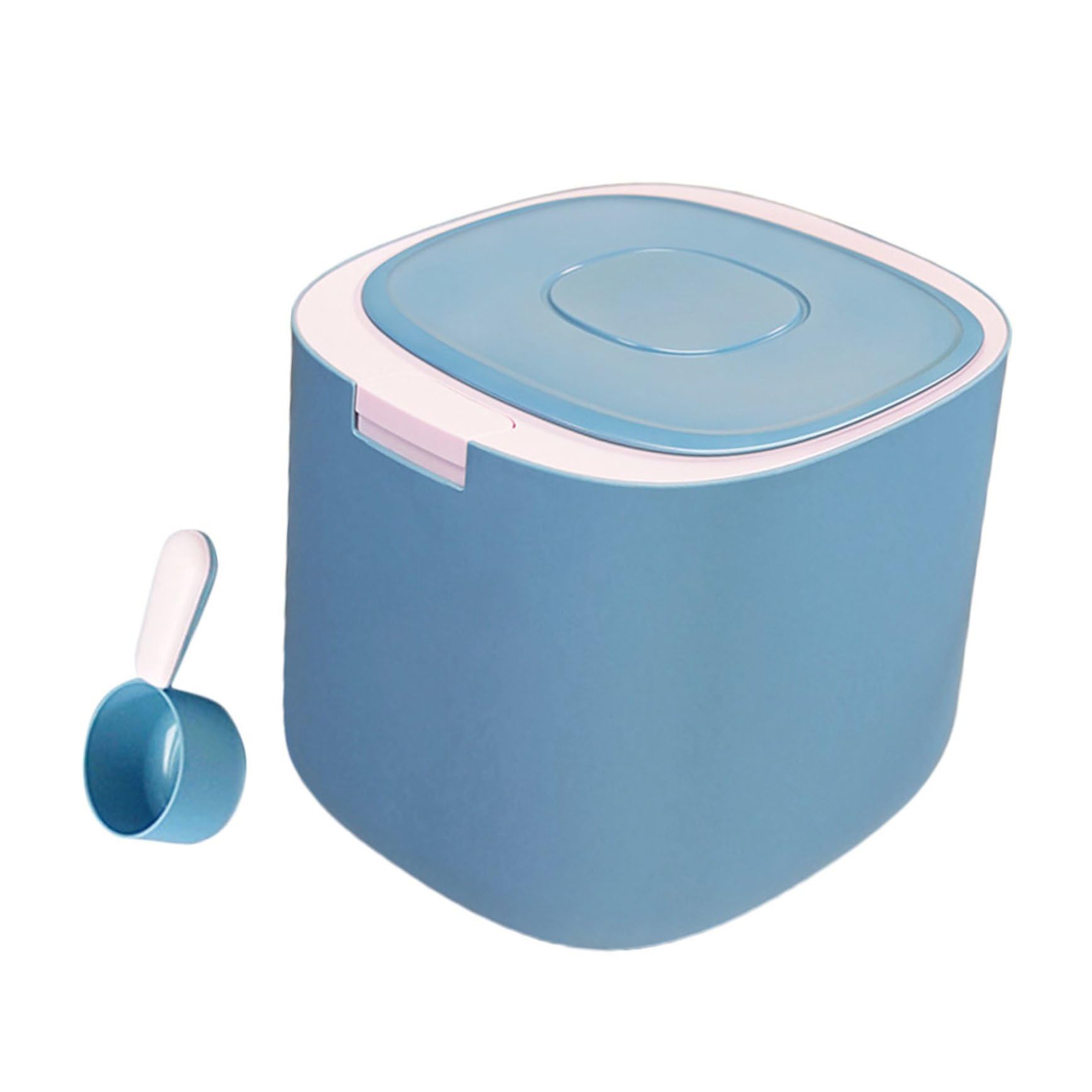 YARNOW Cubo de Comida para Mascotas de 11l Tapa Hermética, Almacenamiento Higiénico y Práctico para Pienso de Gato y Perro en Hogar, Material Pp Azul