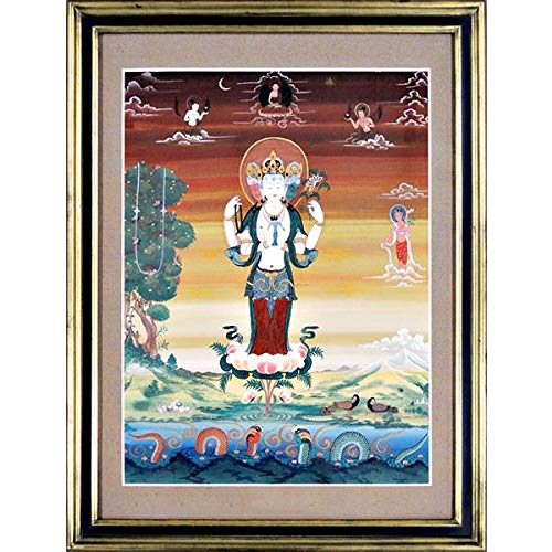 Amazon｜チベット仏画『観音菩薩 11354』真筆 チベット仏教 仏事