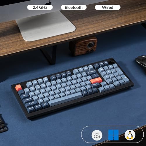 Image of Keychron V5 Max Custom Wireless Mechanical Gaming Keyboard with Number Pad, 96% Layout QMK /VIA 2.4 GHz /Bluetooth 5.1 /Wired, RGB Backlit Hot-Swappable Gateron Red Switch for Mac Windows Linux