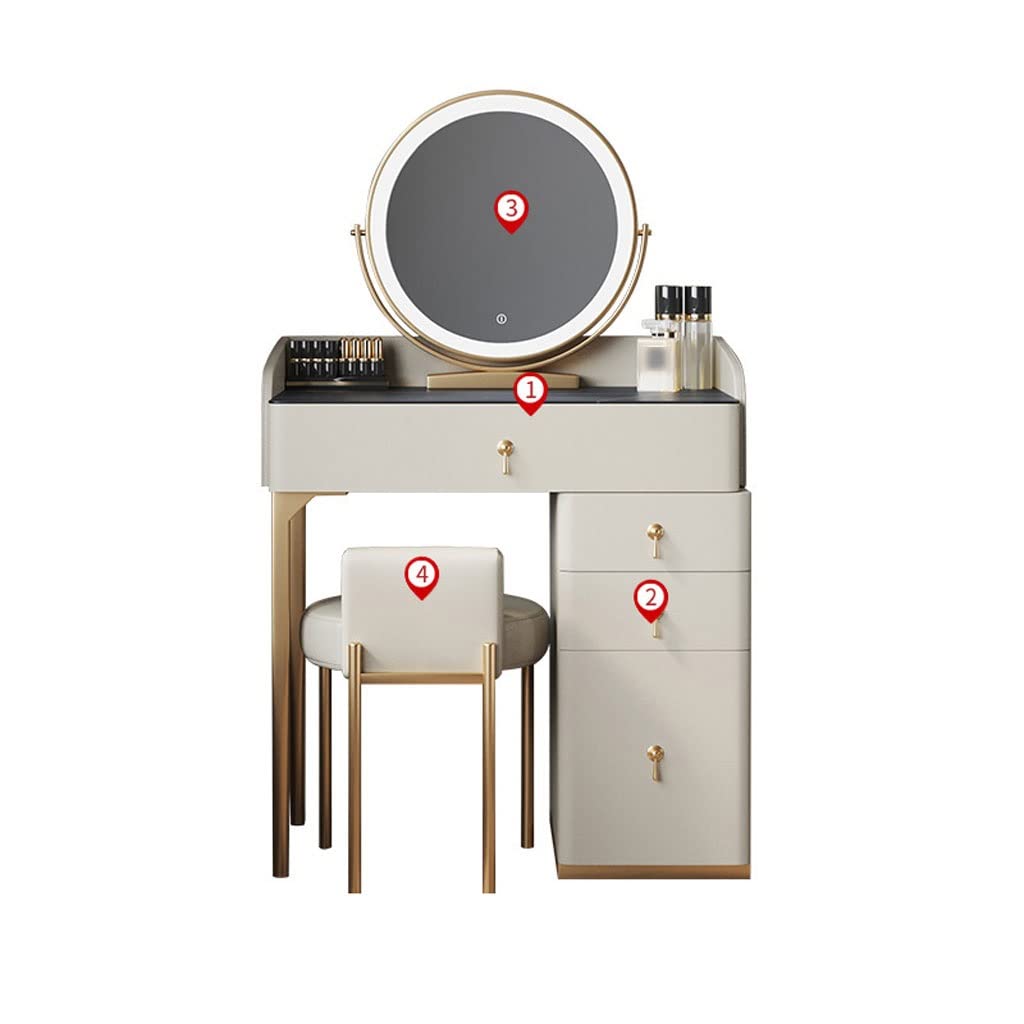 TEESONG Bedroom Dressing Tables Dresser Set Slate Bedroom Small Modern Ladies Vanity Table Multifunctional Makeup Vanity Dressing Table(A)