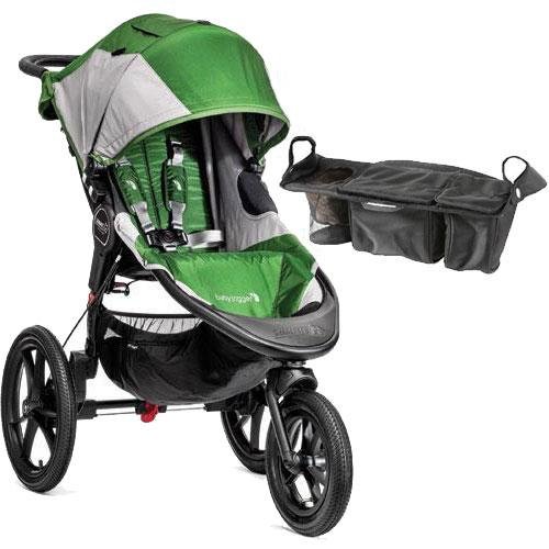 Baby Jogger Summit X3 Single Jogging Stroller with Parent Console Green Gray Baby