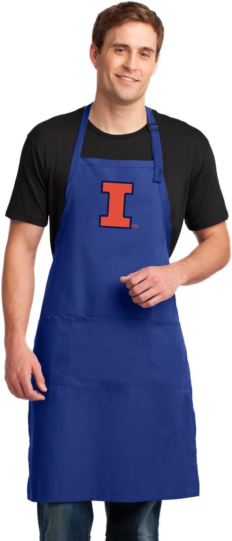 Broad Bay LARGE University Of Illinois Apron for Men or Women Official Illini Logo Aprons
