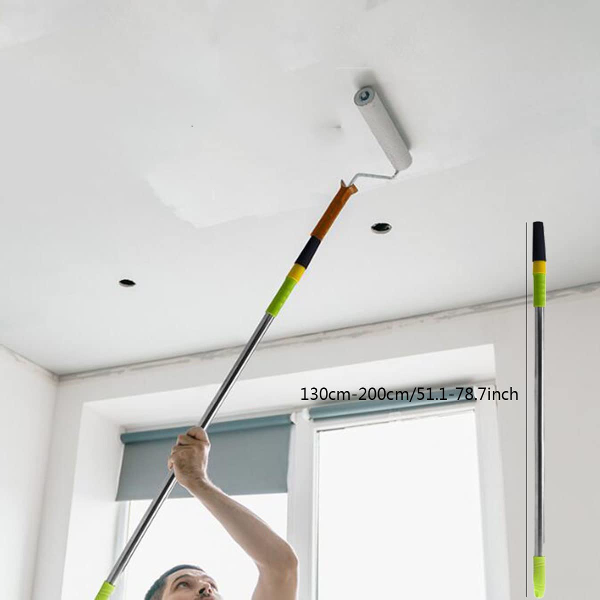 Kit De Rodillo De Pintura, Rodillo De Pintura De Pintura De Pared Profesional De 9 Pulgadas con Poste Telescópico De Aluminio De 78 Pulgadas, Bandeja De Pintura, Pinceles De Pintura