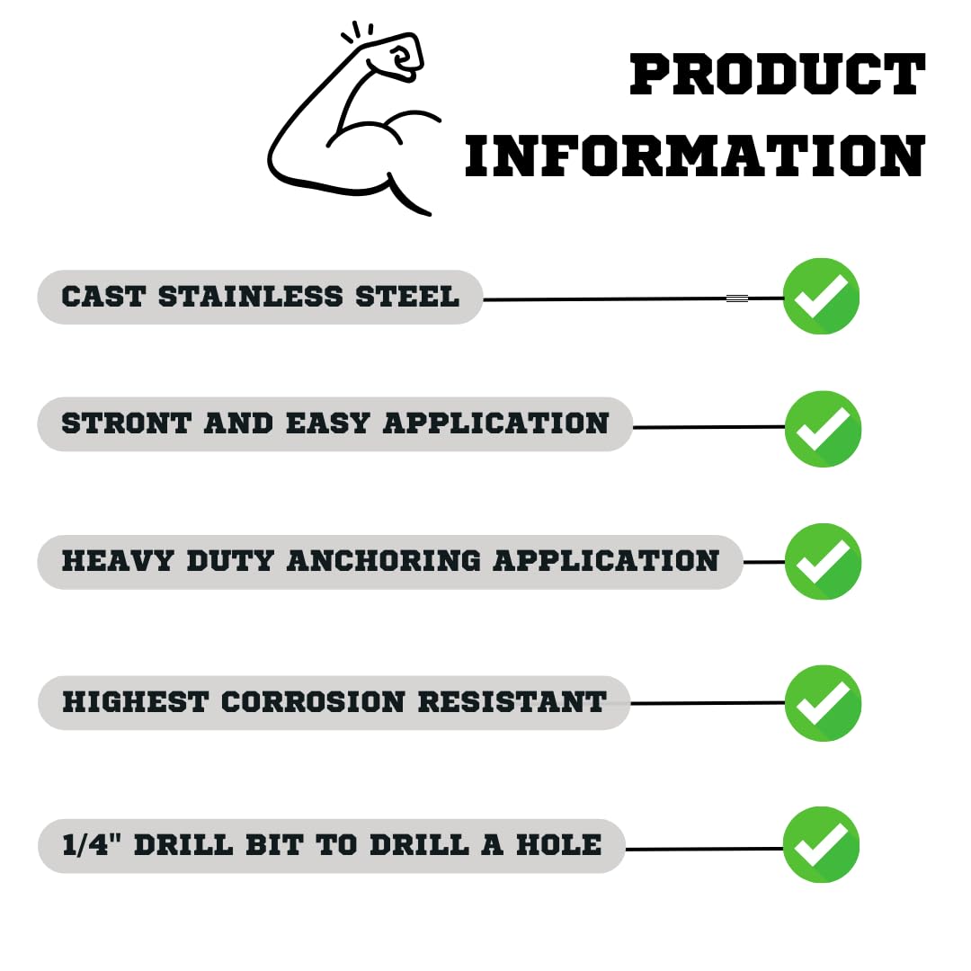Premium 316 Stainless Steel Wedge Anchor, 5/8"-11 X 4-1/4" – Heavy Duty Corrosion Resistant Fastener for Concrete and Masonry Applications 10 Pack