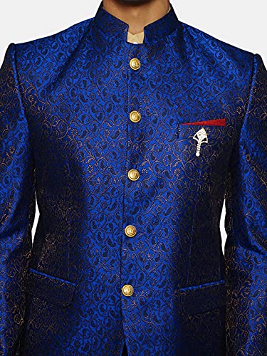 Image of WINTAGE Men's Banarasi Rayon Cotton Green Bandhgala