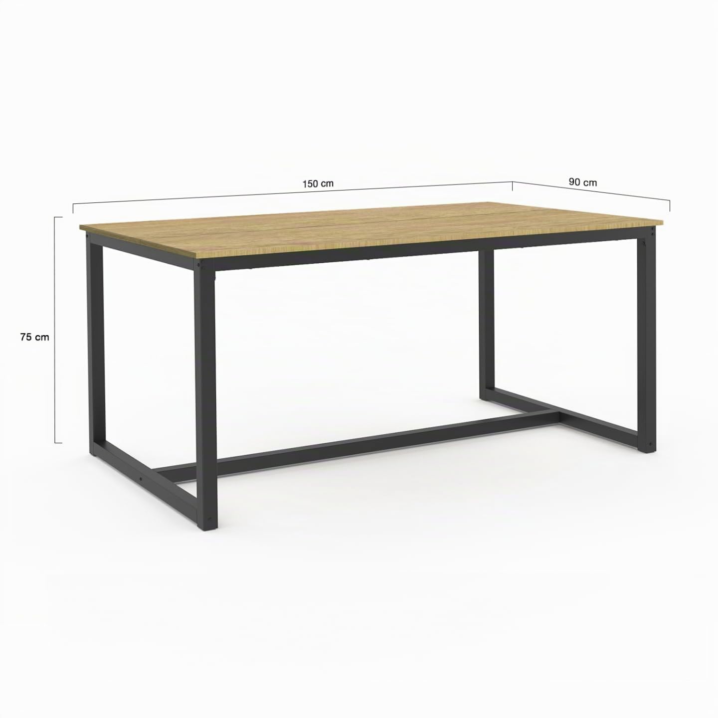 IDMarket - DETROIT Mesa de comedor rectangular de diseño industrial para 8 personas 150 cm