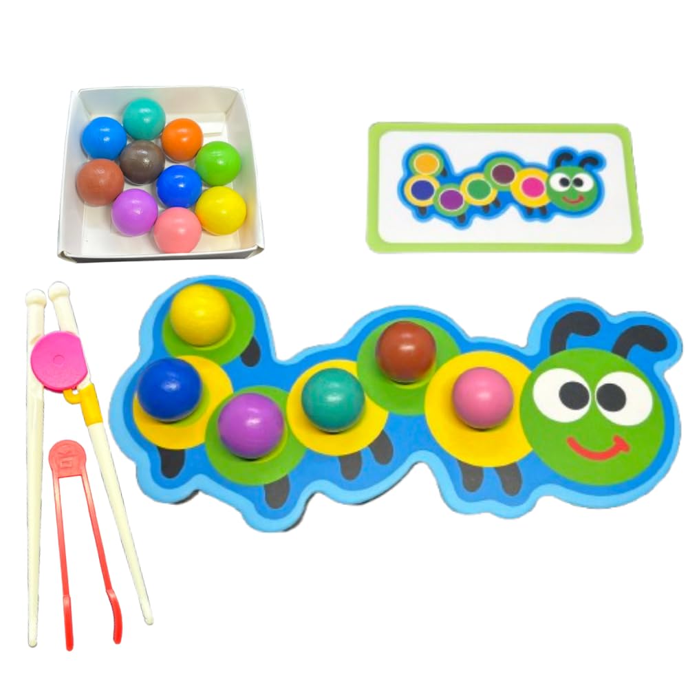 Montessori Beads Puzzle | Develops Pincer Grip Required for Writing | Colour & Pattern Matching Bead Game Toy for 3+ Years | Educational Toys for Toddlers, Preschoolers, Montessori Kids (Caterpillar)-image-16