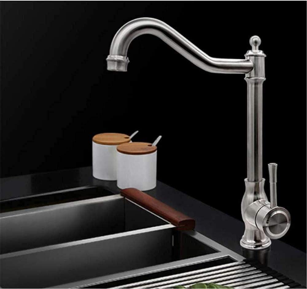 Robinet de cuisine anti-fuite à bec pivotant pour évier monotrou