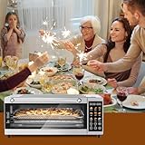 SEEDEEM 9-in-1 Air Fryer Oven, 16-Quart Countertop Convection Oven with Toaster, Broil, Pizza, Toaster Oven & Dehydrator, Large Capacity Kitchen Appliance in Pink, Silver, Black