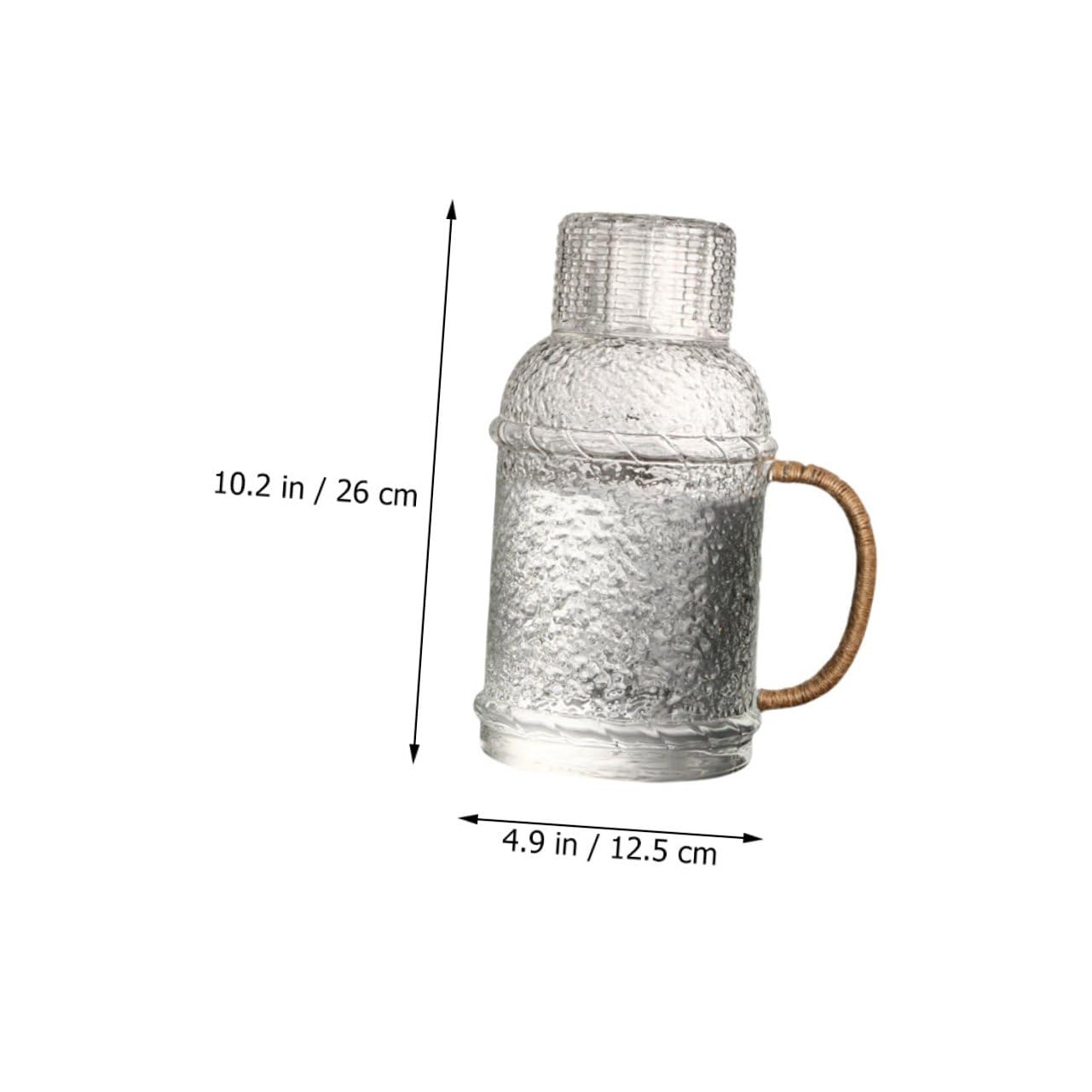 Jarra de Vidrio Transparente 2l, 1 Juego para Agua en Casa | Capacidad Grande, para Recibir Invitados y Fiestas, Vidrio, No se Deforma ni Resbala