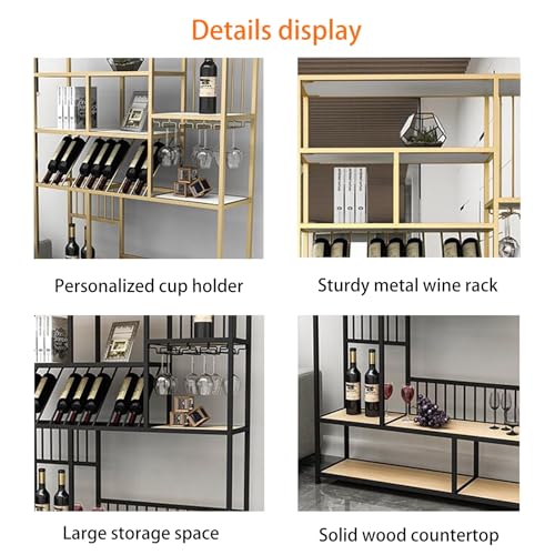 Soporte para botellas de vino Metal Gold 120x30x183cm miniatura 7