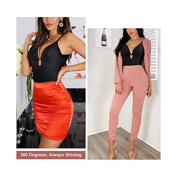 Irisnaya Women Shapewear Bodysuit Tummy Control Body Shaper Spaghetti Strap Bra Top Bodycon Romper Butt lifter Short Jumpsuit (X-Large, Black)