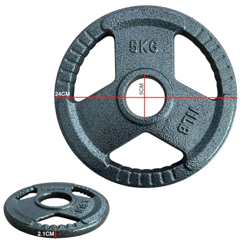 Chase Fitness TRI-GRIP Cast Iron 2" Olympic Disc Weight Plates 2.5KG - 20KG (5kg x 4) - Image 4