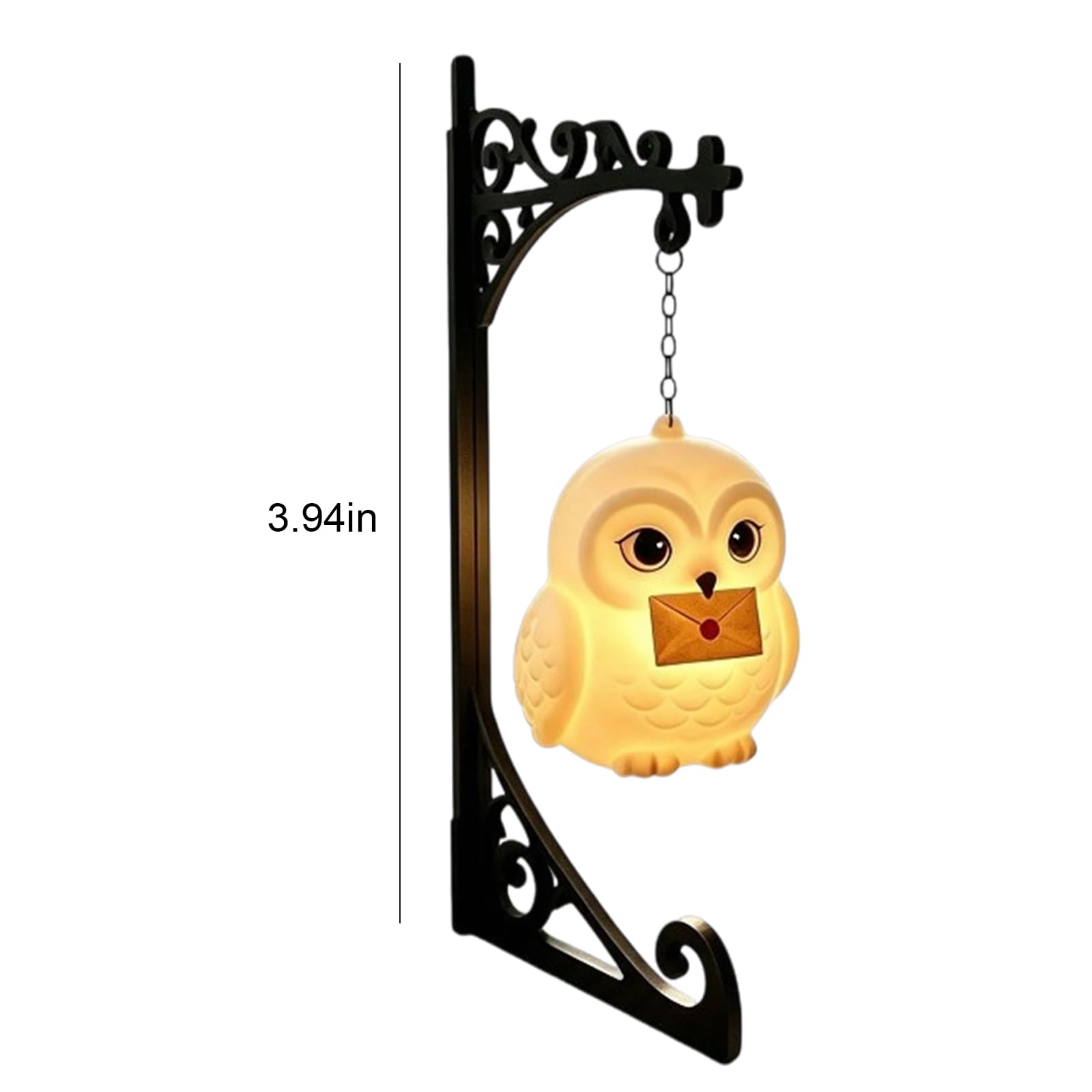 Owl Bookshelf Lantern, Vintage Book Nook Lamp with Warm LED Glow, White 3.94 Inch, 150.00x50.00x50.00mm - Image 5