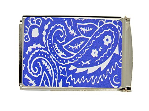 BodyJewelryOnline Canvas Military Royal Blue Bandana Pattern Web Belt & Buckle 60 inches2