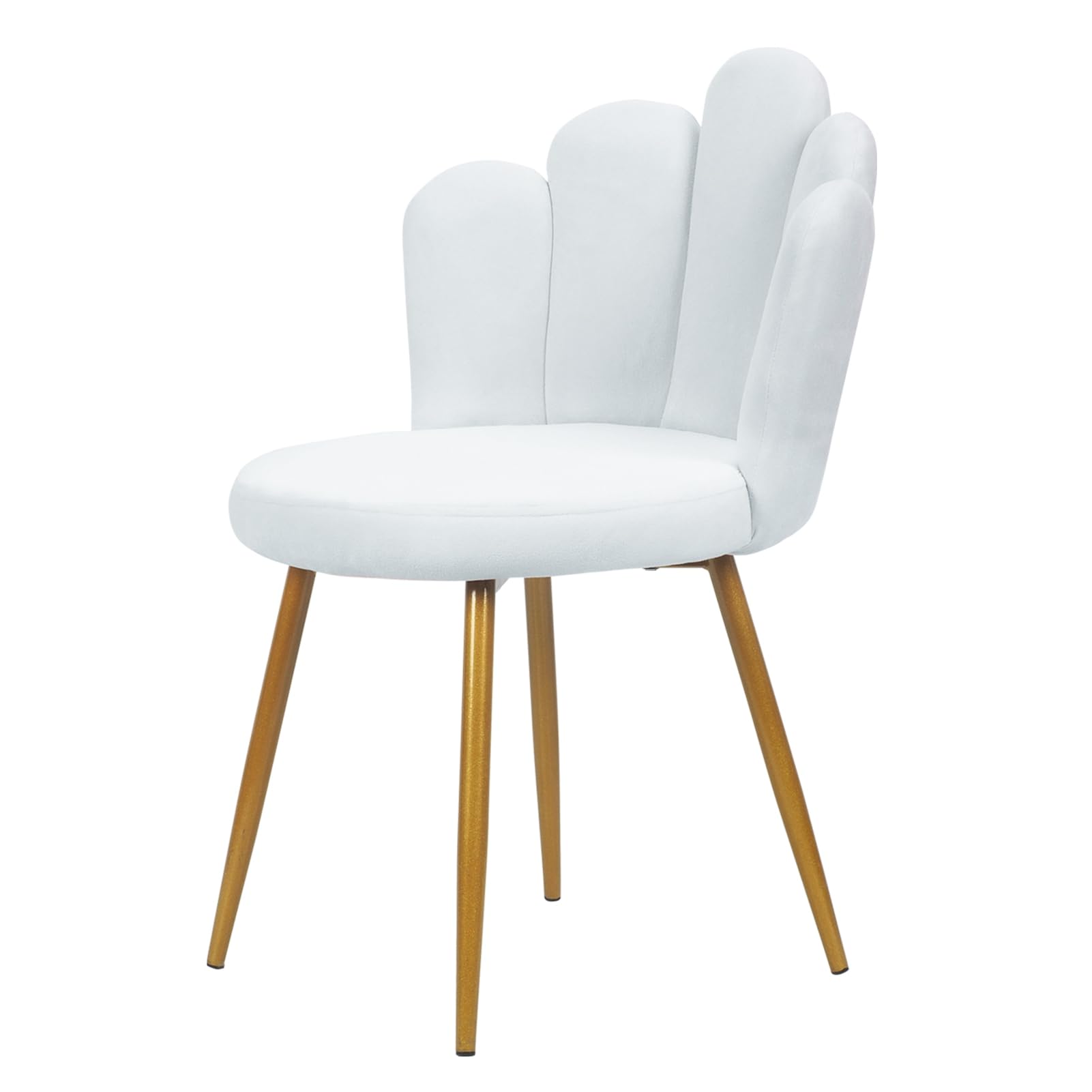 Chaise de vanité Moderne pour Salle de Maquillage, Chaise en Velours de Style Nordique avec Support arrière, Jambe en métal, pour Chambre à Coucher Blanc