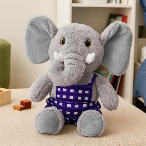 Image of Mirada Huggable Dangri Elephant Soft Toy | Grey Plush Stuffed Animal Gift for Kids & Girls | Soft Toys for Kids, Stuffed Animals, Animal Soft Toys, Cuddle Toy, Baby Gift, Room Decor Plush | 38cm