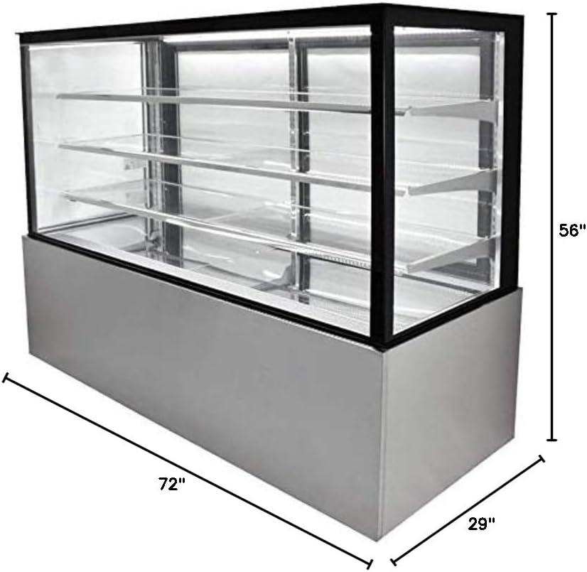 Refrigerated Bakery Display Cooler Case for Pastry Deli Upright 72" Wide Cooler Glass Display Curve Case Refrigerator-Commercial NSF UL ETL CW-571