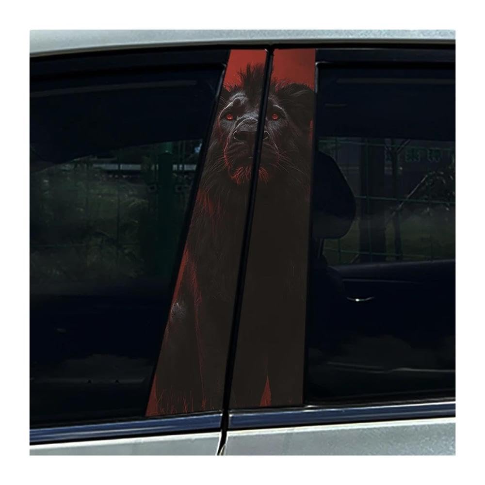 Body Parts 2PCS Auto B-Pillar Stickers Fierce Lion Car Center Column Cover Scratches Waterproof Decals(B)