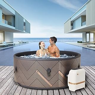 MSPA D-TE06 Tekapo 6 Person Portable Square Hot Tub Bubble Inflatable Spa (Latest 2018 Model), Black