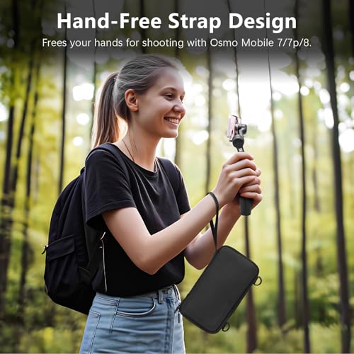FPVtosky Osmo Mobile 8/7/Osmo Mobile 7P Case, Nylon Portable Storage Bag for DJI OSMO Mobile 8/7/7P Head Stabiliser/OM Fill Light Phone Clamp Accessory, Black (Case Only) - Image 4