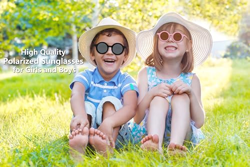 Yogo Vision Polarized Round Sunglasses for Kids Cute Children's Shades Girl Boy Classic Sun glasses3