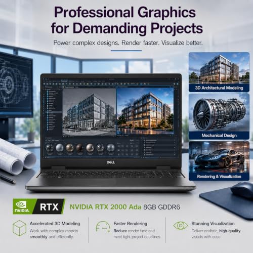 Image of Dell Precision 7680 Laptop, NVIDIA RTX 2000 Ada 8GB, i9-13950HX, 64GB DDR5 | 16 inch FHD+ Mobile Workstation, 2TB SSD, Intel 24-Core > Ultra 9 285H, Dell Pro Max, Engineer, Designer, Creator, Win 11 Pro