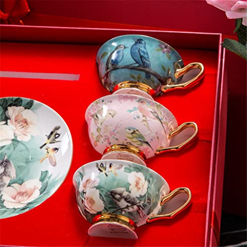 FCYIXIA Taza de café Europea de Alto Valor, Hueso Exquisito de Alta Gama China China, Juego de té de la Tarde, Regalo de… - Imagen 3