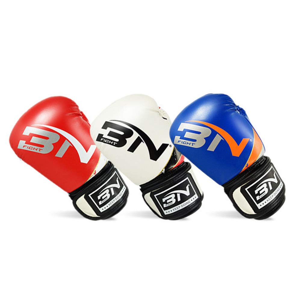 Formazione Guantoni da Boxe, Professionista Sanda Muay Thai Bambini Sacco Guanti, per Sparring, Kickboxing, Lottare, Punch Bags, Double Fine Palla velocità 6 Once,Blu,6oz